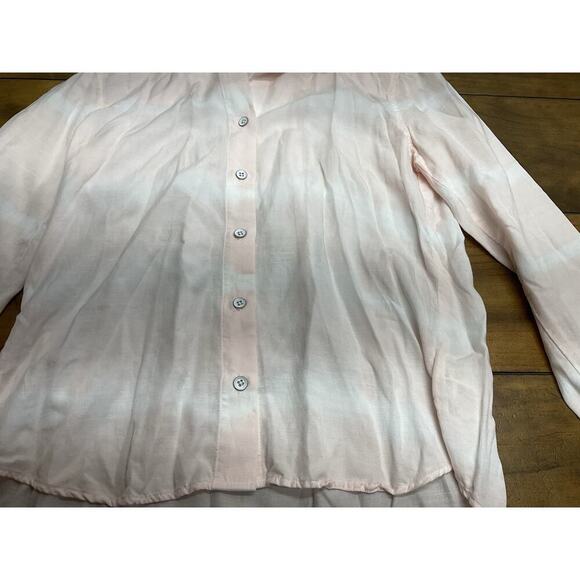 Cloth And Stone Anthropologie Pink Tye Dye Button Down XS - Picture 3 of 9